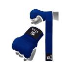 stan バンテージ 簡単 マジックテープ式 インナーグローブ ボクシング MMA 衝撃吸収ゲルパッド (L, ブルー)