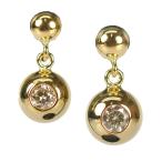 Yahoo! Yahoo!ショッピング(ヤフー ショッピング)ピアス K18YG イエローゴールド バルーン 5mm ダイヤモンド 0.1ct スタッド シリコンキャッチ 両耳用 レディース ジュエリー