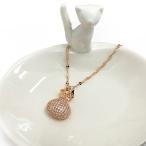 Yahoo! Yahoo!ショッピング(ヤフー ショッピング)ネックレス ストーン付きラッキーバッグネックレス アクセサリー レディース ネックレス きんちゃく 巾着 ラインストーン ピンクゴールド 金色 ゴールド 誕生日