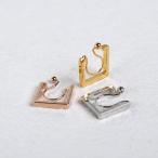  серьги боль . нет сделано в Японии non отверстие серьги квадратное обруч non отверстие 4 угол только . мужской модный K18GP бренд 50 плата 