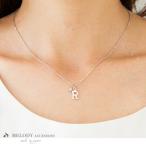 イニシャル ネックレス レディース 日本製  ストーン 小ぶり ダブルチャーム  アルファベット シルバー