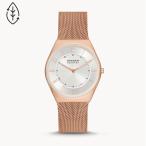  Skagen Grenen Ultra тонкий 2 игла rose Gold цветный нержавеющая сталь сетка часы #SKW6827 SKAGEN
