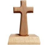 HIGHAWK 十字架 木製 イエス・キリスト クロス キリスト教 礼拝 スタンドタイプ インテリア 小物 装飾 卓上型 置物 礼拝堂 オブ