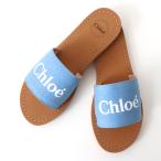 【並行輸入品】クロエ CHLOE サンダル キッズ デニムキャンバス ブルー ロゴ デニムサンダル 大人もOK 小さいサイズ C20185