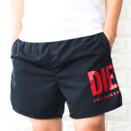 ディーゼル ハーフパンツ メンズ ブラック ホワイト レッド ビーチショーツ ブランドロゴ DIESEL A09682 0WDAP