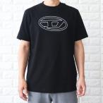 ディーゼル Tシャツ メンズ ブラック ホワイト オーバルD T-JUST-BIGOVAL ロゴT DIESEL A03789 0BEAF