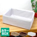 選べる3色 PPカラーボックスサイズ浅型バスケット かご 収納 バスケット