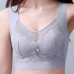 リボン付き ボタニカル柄 レース ドッキング ノンワイヤー ブラ 女性 レディース 下着 肌着 ブラトップ ナイトブラ 春 夏 秋 冬 単色