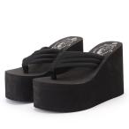 ワンカラー厚底ビーチトングサンダル...