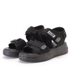 ロゴテープ付きボリュームスポーツサンダル 女性 レディース カジュアル スポーティ スポサン コンフォート 厚底 フラット 楽ちん 疲れにく