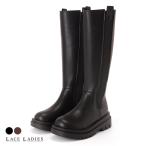 ショッピングロングブーツ サイドゴア 厚底 ロングブーツ PUレザー ラウンドトゥ タンクソール ボリュームソール レディース 春 秋 冬 美脚 脚長 カジュアル ス