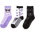  Sanrio SANRIO Kids носки 3 пар комплект носки 19-21cm черный микро mi Chan kuromi ребенок 455539