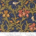 moda fabrics(moda* ткань s)William Morris William Maurice si- подбородок g ткань <Iris Florals Birds>( Iris * цветочный * birz ) темно-синий 