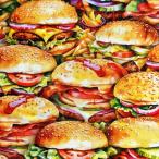 USA хлопок Yummy Bites Hamburgers(yami- рукоятка burger ) многоцветный si- подбородок g ткань Robert Kaufman( Robert кафф man )23295-203