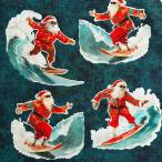 USA хлопок Surfing Santas( серфинг солнечный ta) Santa Claus бирюзовый si- подбородок g ткань QT Fabrics(QT ткань s)31191-QB