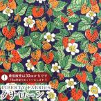 LIBERTY FABRICS Liberty принт Италия производства tana заем ткань <Strawberry Dream>( клубника * Dream )[ темно-синий земля ]