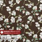 LIBERTY FABRICS リバティプリント イタリア製タナローン生地＜Pansy Scatter＞(パンジー・スキャッター)【ダークブラウン地×グレー花】