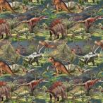 USA хлопок Prehistoric Paradise(. история времена. приятный .) динозавр si- подбородок g ткань Windham Fabrics Baum Textile( балка mteki стиль )55156-2