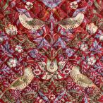 moda fabrics William Morris ウィリアムモリス シーチングキルティング生地＜Strawberry Thief＞(ストロベリースィーフ)＜DAMASK RED(ダマスクレッド)＞