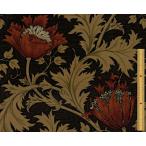 moda fabrics(moda* ткань s)William Morris William Maurice si- подбородок g ткань Anemone( ветреница корончатая )DAMASK BLACK(da маска черный )8217-11