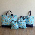 パウ・パトロール 総柄 入園 入学 通園 通学 4点セット レッスンバッグ シューズケース 体操服入れ コップ入れ 巾着袋(サンリオキャラクター)SET-G-4622-1B