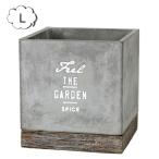 セメントプランター スクエア L 4号目安 FEEL THE GARDEN CBGZ2023 スパイス 植木鉢 プランターカバー　フラワーポット 花 鉢 観葉植物 おしゃれ
