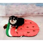 ショッピングスイカ スイカベッド　マット　ふわふわ　ペット   犬 猫 　犬のベッド　わんこ　猫のベット　子犬　子猫　　人気　可愛い　夏用ベッド　西瓜　すいか