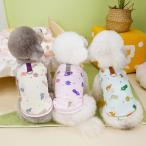 くま柄Tシャツ リードフック付き 犬 ペット 洋服 わんこの服 可愛い 小型犬 チワワ ポメラニアン トイプードル