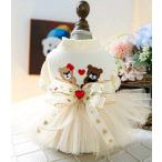 ワンピースフリフリドレス犬服犬秋冬...