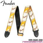 Fender гитара ремешок 2'' MONOGRAMMED STRAP 0990683000 White/Brown/Yellow монограмма крыло 