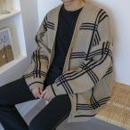 カーディガン メンズ 春 秋服 冬 おしゃれ 紳士服 ショート 通勤 チャック柄 上品 テーラード トレンチコート ビジネス スプリングコート アウター