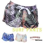  шорты для серфинга шорты плавание брюки купальный костюм плавание одежда женский низ leaf рисунок лист .. рисунок талия резина шнур регулировка задний карман Short 
