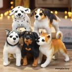 犬のぬいぐるみ 置物 シミュレーション 子犬 ワンちゃん 雑貨 玄関 癒し インテリア ロットワイラー ダルメシアン シベリアン?ハスキー ビーグル 秋田犬 25cm