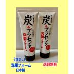 ショッピングプラセンタ ２本セット炭プラセンタ洗顔フォーム　日本製　送料無料　お肌潤う　植物性洗顔　毛穴ケア