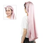 Color:シャンパンパープル80cm（リボン） [BeLLφ] 美容師考案 60/80cm 簡単装着 完全筒形 シルク ナイトキャップ ないときゃっぷ ヘアキャップ ロングヘア用 枝