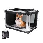 Size:L_Color: серый Hapineko многоцелевой домашнее животное soft k rate soft клетка домашнее животное house покрытие брать . вне ..4 поверхность сетка вход и выход складной блокировка имеется захват 