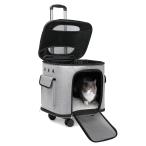 Color: серый CHINSUKIDA кошка Carry с роликами . маленький размер собака передвижная корзинка 2way домашнее животное дорожная сумка собака для soft k rate складной возможно коврик имеется прогулка через 