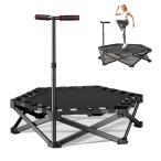 Color:ブラック106*106 新型トランポリン 室内 全鋼構造 静音設計 高弾力 手すり付き 子供大人兼用 手すり3段階調節 トレーニング エクササイズ あそび 家庭用