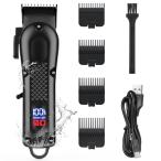 Color:ブラック 【バリカン 2025新モデル USB充電式】 電動バリカン ヘアカッター メンズ 電動ばりかん LEDディスプレイ 散髪用 自動研磨 300min連続働き時間 IP