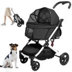 Color: черный BETSOCCI домашнее животное Cart одним движением складной кошка собака двоякое применение домашнее животное Buggy легкий собака для коляска compact место хранения 4 колесо ударная абсорбция подвеска передний колесо 36