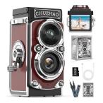 ショッピングレトロ Color:レッド CHUZHAO ミニレトロカメラ: 1080Pミニレトロデジタルトイカメラ1.54インチ画面 軽量 携帯 デジタル TLR 12MPオートフォーカス 二眼レフカメラ 16GB