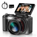 IFEND 6K デジカメ 8400万画素 デジタルカメラ デジカメ スマホに転送できるカメラ WIFI転送機能 180度回転可能 18倍デジタルズーム 64GBマイクロSDカード付き