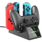 ジョイコン Joy-Con プロコン 充電 スタンド OIVO Switchコントローラー充電 2.5時間急速充電 Joy-Con充電 (ブラック)