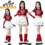 jazz チアガール キッズ ダンス衣装 セットアップ ショートトップ スカート 女の子 韓国 k-pop 子供服 おしゃれ かっこいい 発表 練習 演出 レッスン 普段着