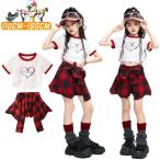  красный красный в клетку юбка t рубашка Kids танцевальный костюм Корея jazz k-pop hiphop девочка Cheer ребенок одежда Mai шт. тренировка обычно надеты лето модный симпатичный шт ..