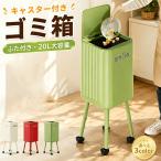 ふた付きゴミ箱 20L プッシュ式 キャスター付き 二重構造 ゴミ袋が見えない 収納ラック内蔵 省スペース ABS樹脂製 キッチン 洗面所 ダイニング対応