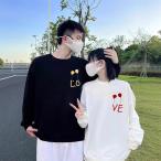 春秋 トレーナー ペア カップル トレーナー メンズ レディース スウェット ペアルック カップル トレーナー 白 黒 長袖 韓国 トレーナー スウェット 彼女 恋人