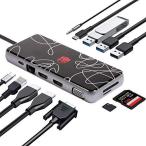 Mirabox USB C ドッキングステーション 12-in-1 USB3.1 Type C トリプルディスプレイ 4K HDMI 1 平行輸入