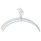 MAWA すべり落ちないマワハンガー 人体ハンガー 3本組 シルバー 110559
