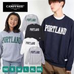 CAMPFREEスウェットトレーナーメンズロゴスウェットホワイトネイビーグ...
